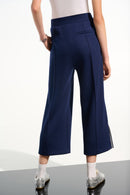 Scuba Culotte Trouser - Indigo/vanilla