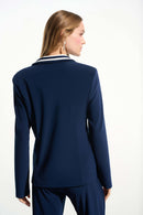 Stripe Band Fitted Blazer - Indigo