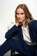 Stripe Band Fitted Blazer - Indigo