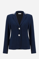 Stripe Band Fitted Blazer - Indigo