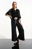 Zipped Neckline Jumper - Black