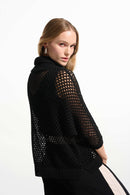 Zipped Neckline Jumper - Black