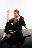 Zipped Neckline Jumper - Black