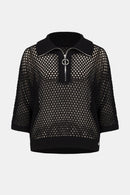 Zipped Neckline Jumper - Black