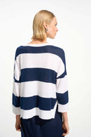 Stripe Round Neck Jumper - Vanilla/indigo