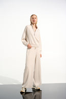 Wide Leg Drawcord Joggers - Moonstone