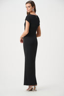 Scuba Crepe Sheath Dress - Black