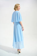 Buckle Rhinestones Dress - Sky Blue