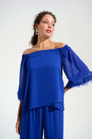 Signature Off Shoulder Top - Royal Sapphire