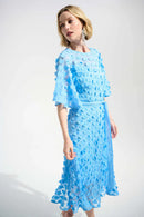 3D Embroidered Dress - Sky Blue
