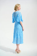 3D Embroidered Dress - Sky Blue