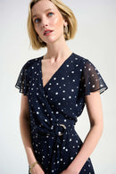 Signature Print Wrap Dress - Midnight Blue/vanilla