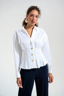 Joseph Ribkoff Signature Taffeta Blouse - Vanilla