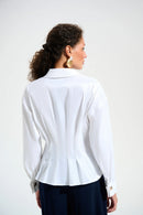 Joseph Ribkoff Signature Taffeta Blouse - Vanilla