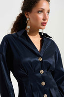 Signature Taffeta Blouse - Midnight Blue