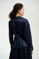Signature Taffeta Blouse - Midnight Blue