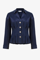 Signature Taffeta Blouse - Midnight Blue