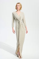 Signature Drape Front Gown - Champagne