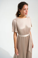 Signature Pleated Dress - Sand