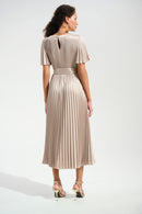 Signature Pleated Dress - Sand