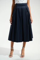 Taffeta Flared Skirt - Midnight Blue