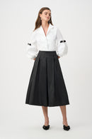 Taffeta Flared Skirt - Black