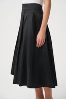 Taffeta Flared Skirt - Black