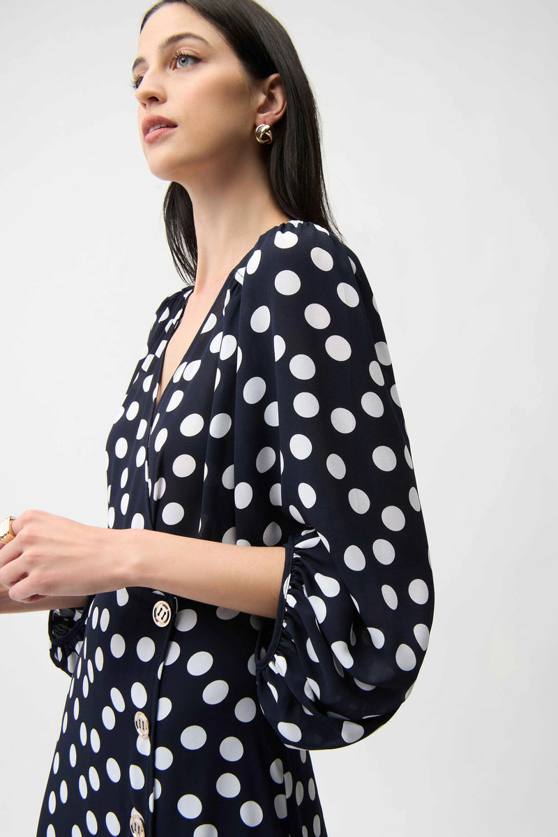 Georgette Dot Print Dress