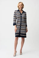 Geometric Print Dress - Midnight Blue/multi