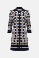 Geometric Print Dress - Midnight Blue/multi
