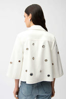 Faux Suede Swing Jacket - Vanilla