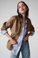 Belt & Rhinestones Trench - Tiger's Eye