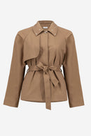 Belt & Rhinestones Trench - Tiger's Eye