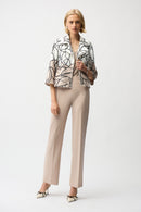 Faux Suede Print Jacket - Vanilla Multi