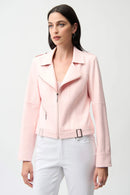 Foiled Faux Suede Jacket - Petal Pink