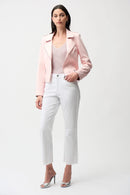 Foiled Faux Suede Jacket - Petal Pink