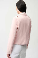 Foiled Faux Suede Jacket - Petal Pink