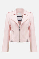 Foiled Faux Suede Jacket - Petal Pink