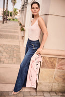 Foiled Faux Suede Jacket - Petal Pink