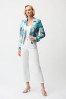 Faux Suede Print Jacket - Green/multi