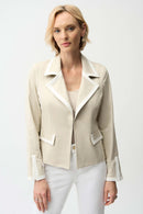 Foiled Faux Suede Jacket - Moonstone/vanilla