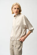Satin Boxy Blouson Jacket - Moonstone