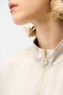 Satin Boxy Blouson Jacket - Moonstone
