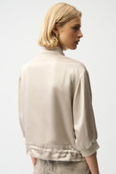 Satin Boxy Blouson Jacket - Moonstone