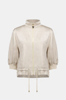 Satin Boxy Blouson Jacket - Moonstone
