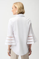 Poplin Straight Blouse - White