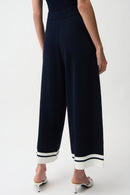 Stripe Culotte Trouser - Midnight Blue/vanilla