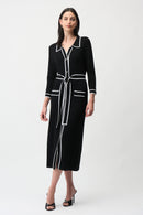Contrast Piping Dress - Black/vanilla