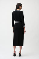 Contrast Piping Dress - Black/vanilla
