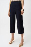 Side Zipper Culotte Jeans - Dark Denim Blue